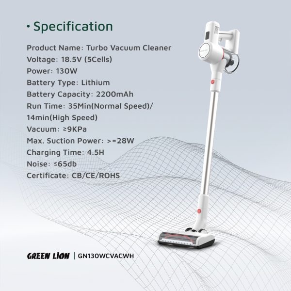 Green Lion Turbo Vacuum Cleaner - White - Image 8