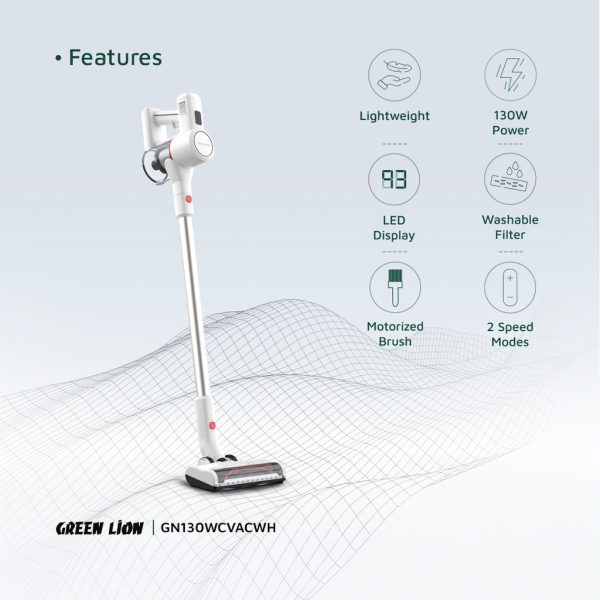 Green Lion Turbo Vacuum Cleaner - White - Image 4