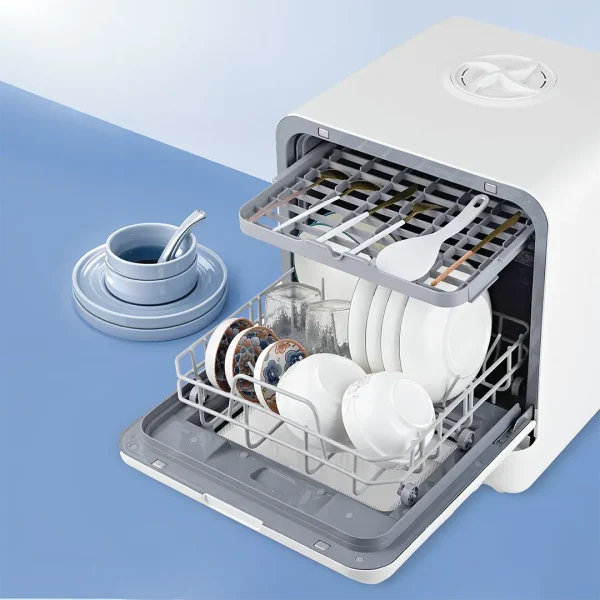 Porodo Lifestyle Counter-Top Dishwasher - White - Image 2
