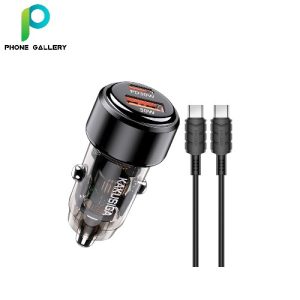 KAKUSIGA Car Charger Dual Port Type-C to Type-C 60W (1C1A) KSC-1176
