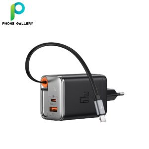 Mcdodo GaN Charger with Built-in Retractable Cable (EU Plug) 67W 2-Port