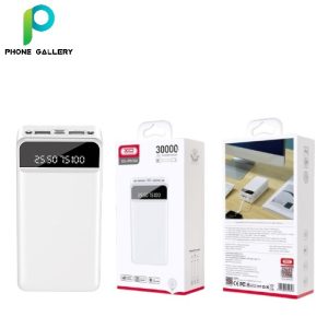 XO Power Bank 30000mAh with Flashlight 2USB+Type-C PR164 White
